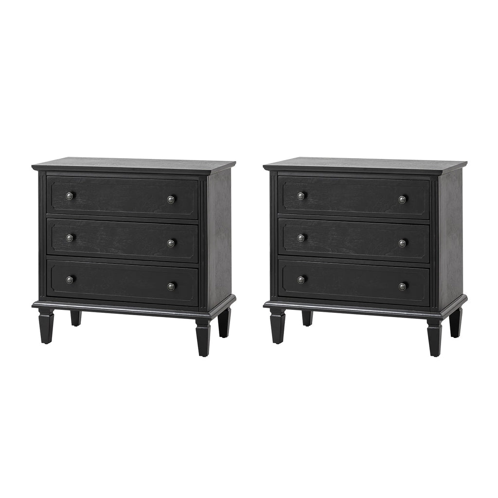 Transitional Wood Nightstand with Drawers and Power Outlet(Optional Types)