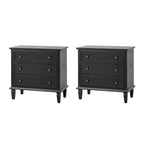 Transitional Wood Nightstand with Drawers and Power Outlet(Optional Types)