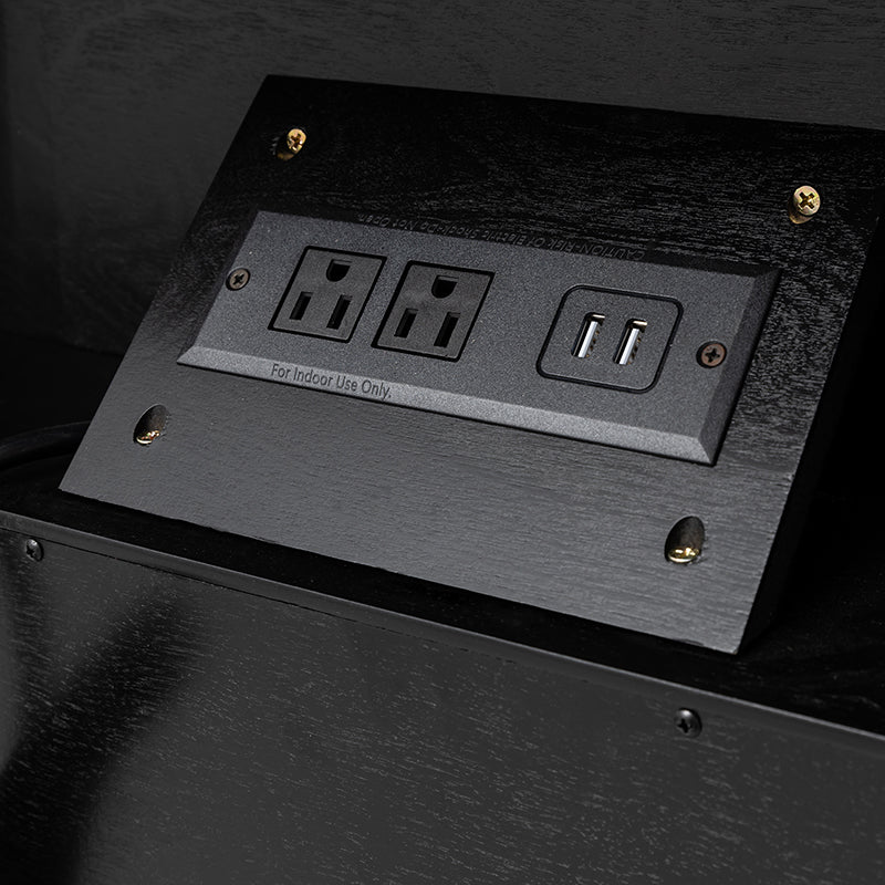 Transitional Wood Nightstand with Drawers and Power Outlet(Optional Types)