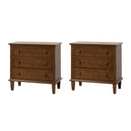 Transitional Wood Nightstand with Drawers and Power Outlet(Optional Types)