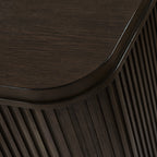 Modern Solid Wood Fluted Nightstand with USB & Oak Texture