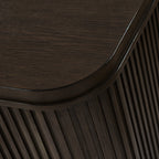 Modern Solid Wood Fluted Nightstand with USB & Oak Texture