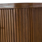 Modern Solid Wood Fluted Nightstand with USB & Oak Texture