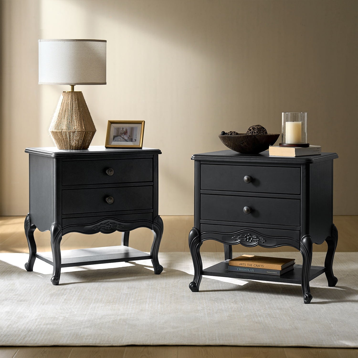 Nina Traditional Modern Exquisite Fully Assembled Nightstand with Hidden Drawer(Optional Types)