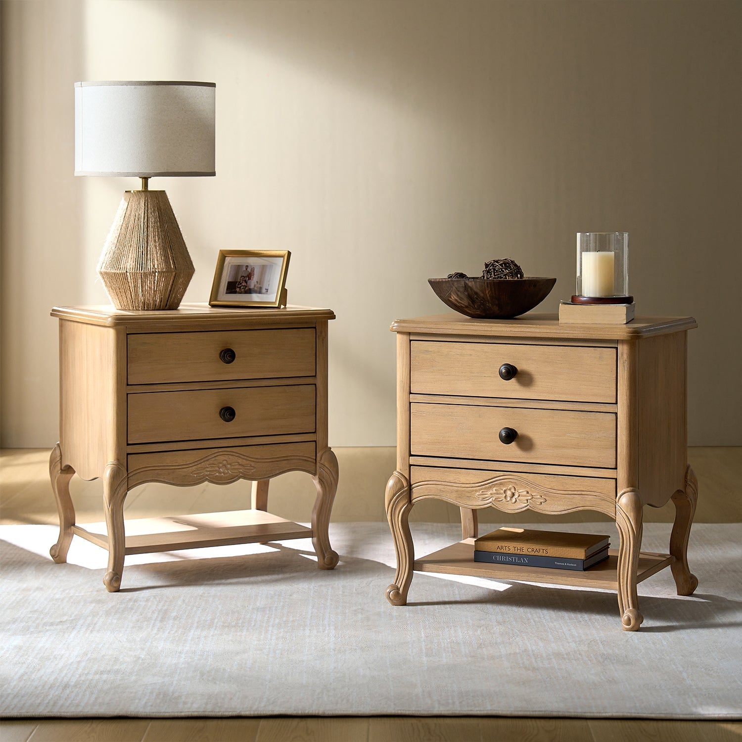 Nina Traditional Modern Exquisite Fully Assembled Nightstand with Hidden Drawer(Optional Types)