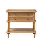 Multi-Functional Traditional Wood Nightstand with Open Shelf