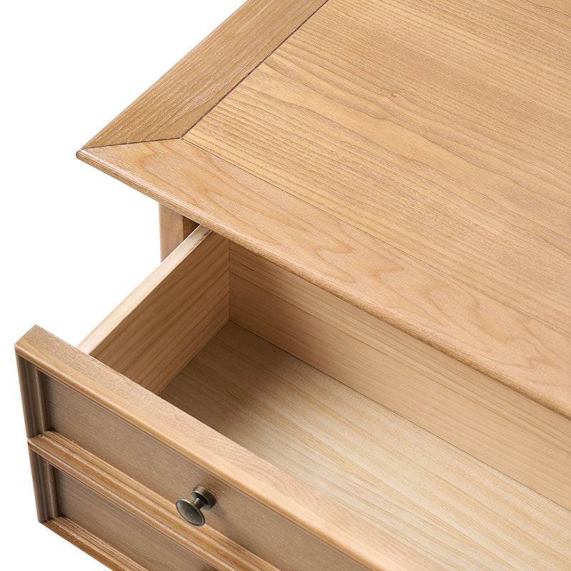 Multi-Functional Traditional Wood Nightstand with Open Shelf