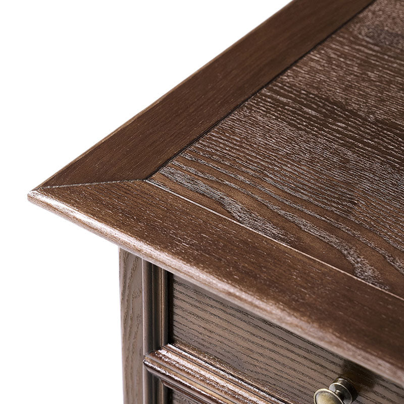 Multi-Functional Traditional Wood Nightstand with Open Shelf