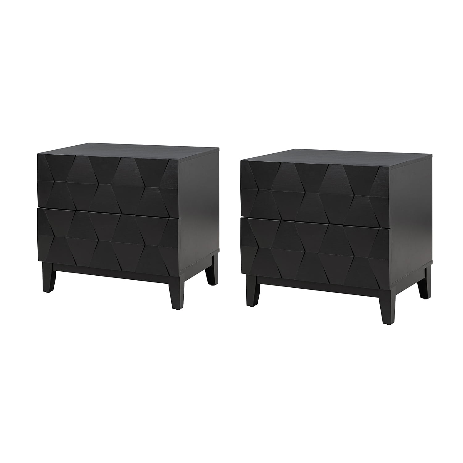 Kamu 2 - Drawer Nightstand Chest with Built-in Outlets(Optional Types)