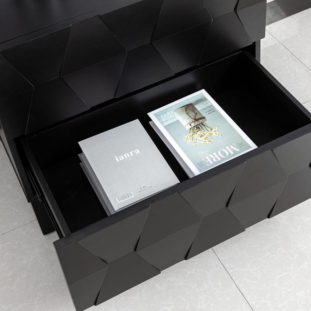 Kamu 2 - Drawer Nightstand Chest with Built-in Outlets(Optional Types)