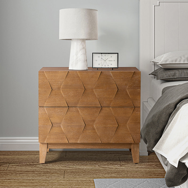 Kamu 2 - Drawer Nightstand Chest with Built-in Outlets(Optional Types)