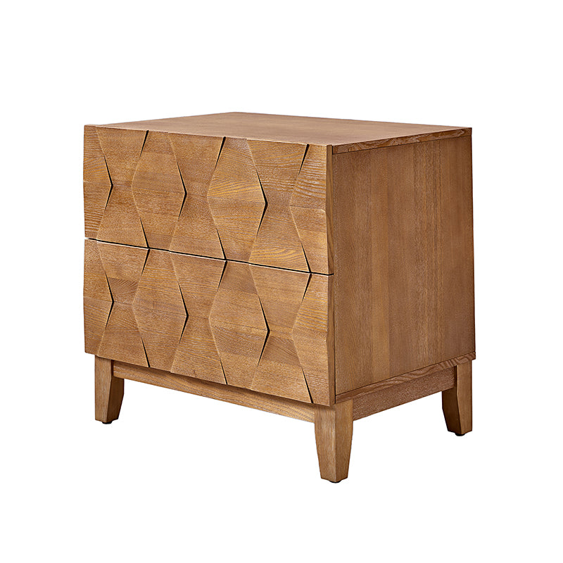 Kamu 2 - Drawer Nightstand Chest with Built-in Outlets(Optional Types)