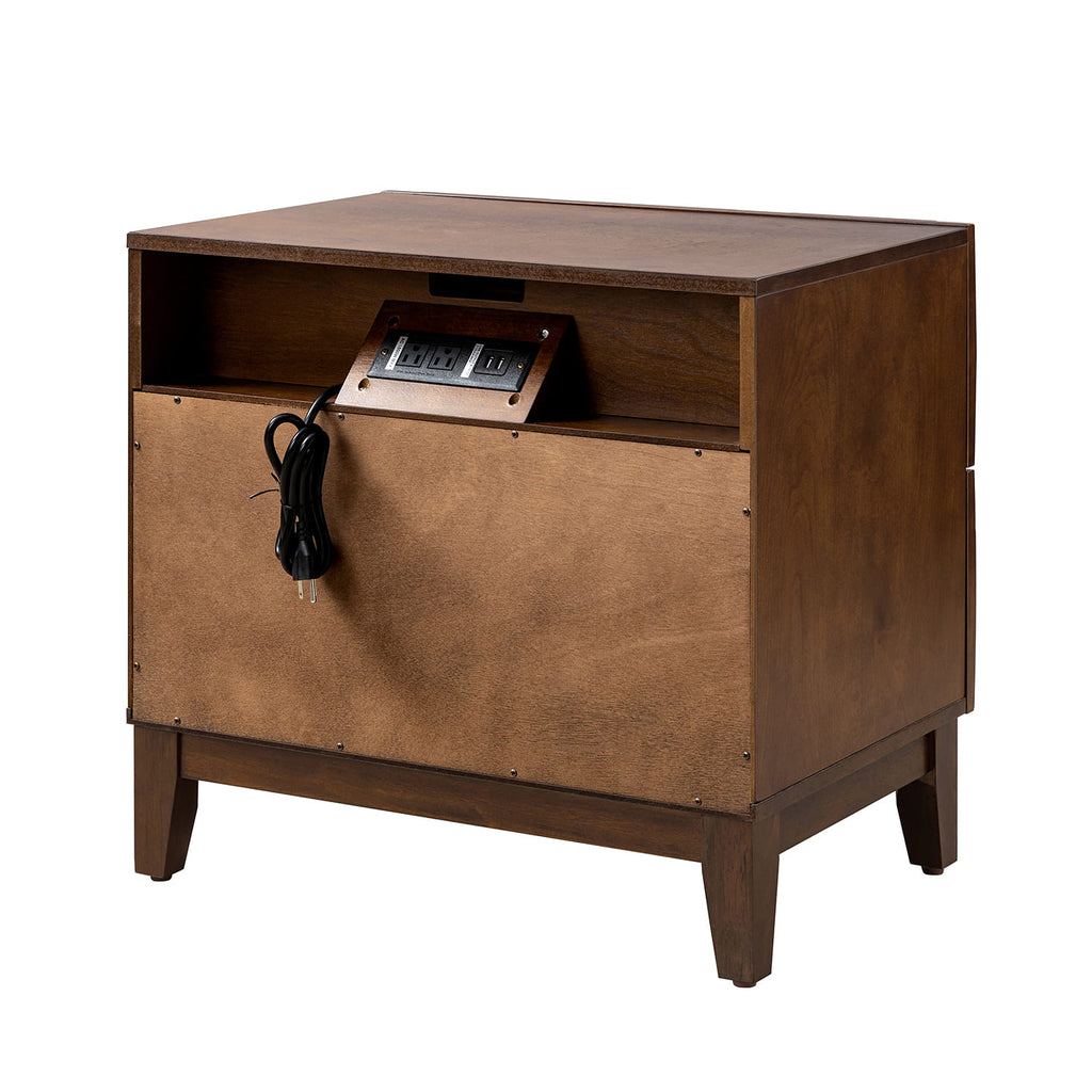 Kamu 2 - Drawer Nightstand Chest with Built-in Outlets(Optional Types)