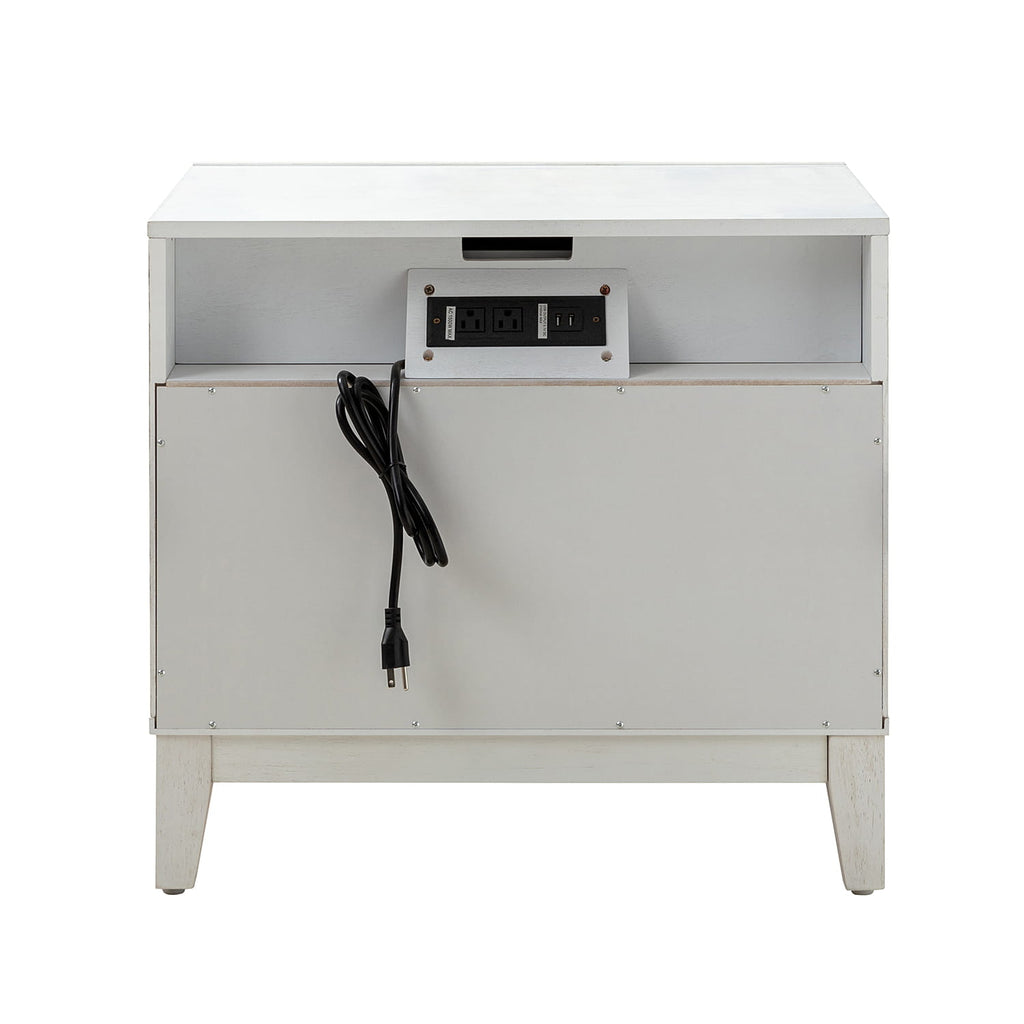 Kamu 2 - Drawer Nightstand Chest with Built-in Outlets(Optional Types)