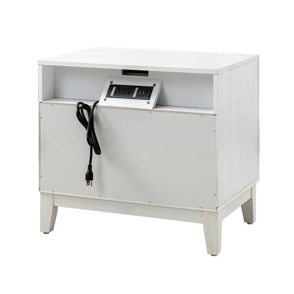 Kamu 2 - Drawer Nightstand Chest with Built-in Outlets(Optional Types)