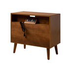 Lilian 2 - Drawer Mid Century Nightstand with Built-in Outlets(Optional Types)