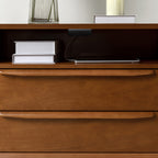 Lilian 2 - Drawer Mid Century Nightstand with Built-in Outlets(Optional Types)