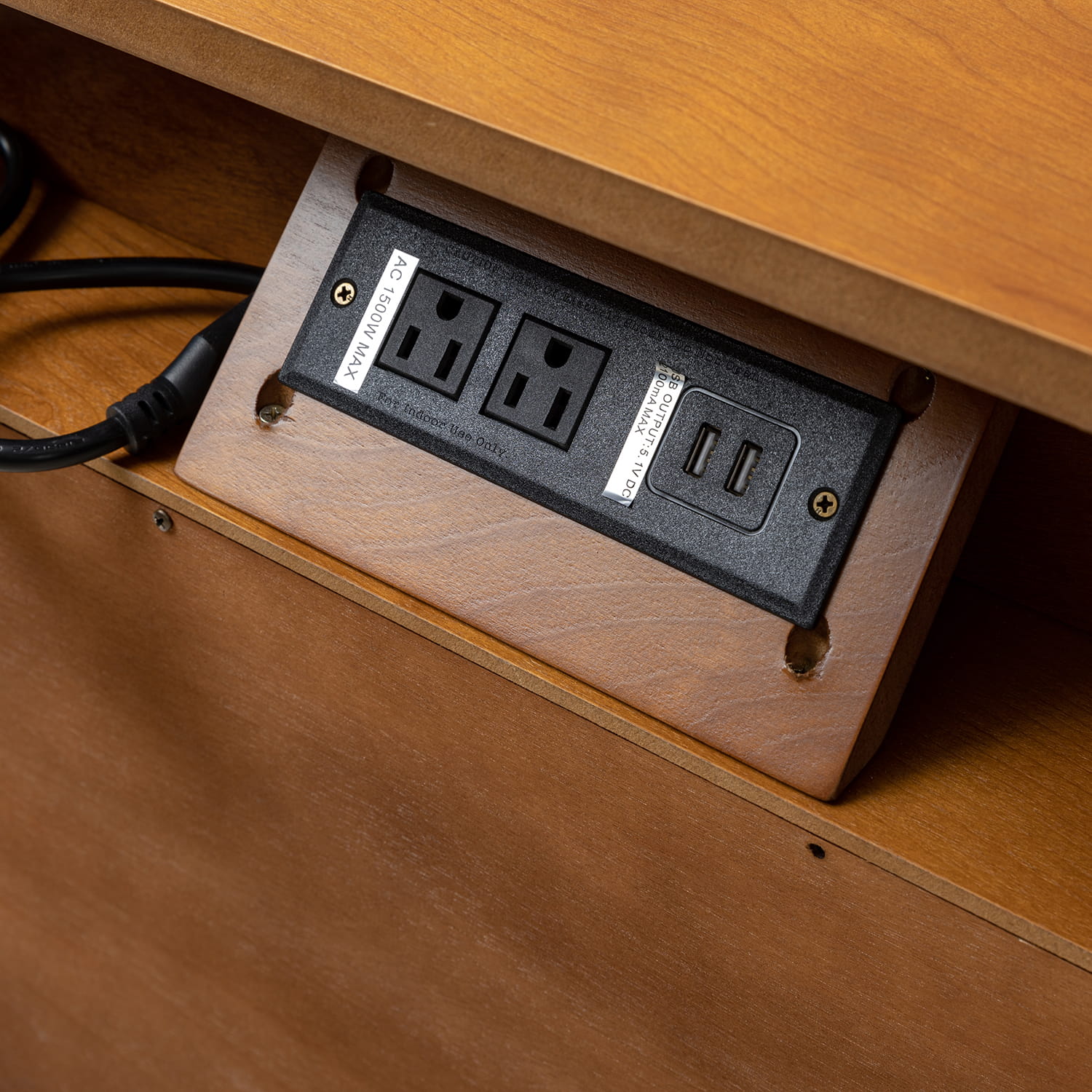 Lilian 2 - Drawer Mid Century Nightstand with Built-in Outlets(Optional Types)