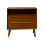 Lilian 2 - Drawer Mid Century Nightstand with Built-in Outlets(Optional Types)
