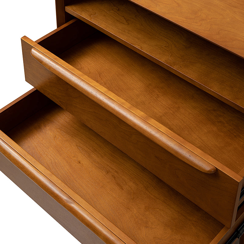 Lilian 2 - Drawer Mid Century Nightstand with Built-in Outlets(Optional Types)