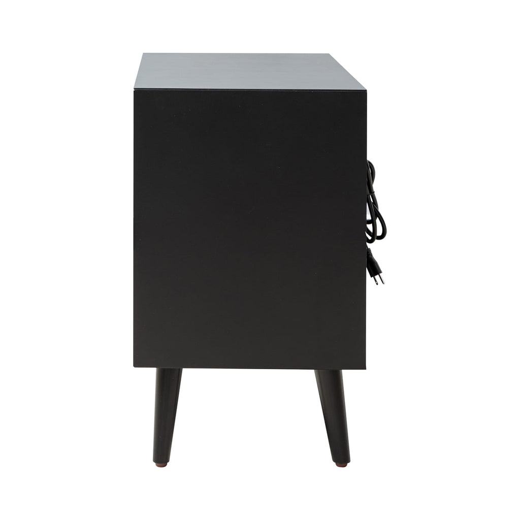 Lilian 2 - Drawer Mid Century Nightstand with Built-in Outlets(Optional Types)