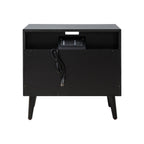 Lilian 2 - Drawer Mid Century Nightstand with Built-in Outlets(Optional Types)