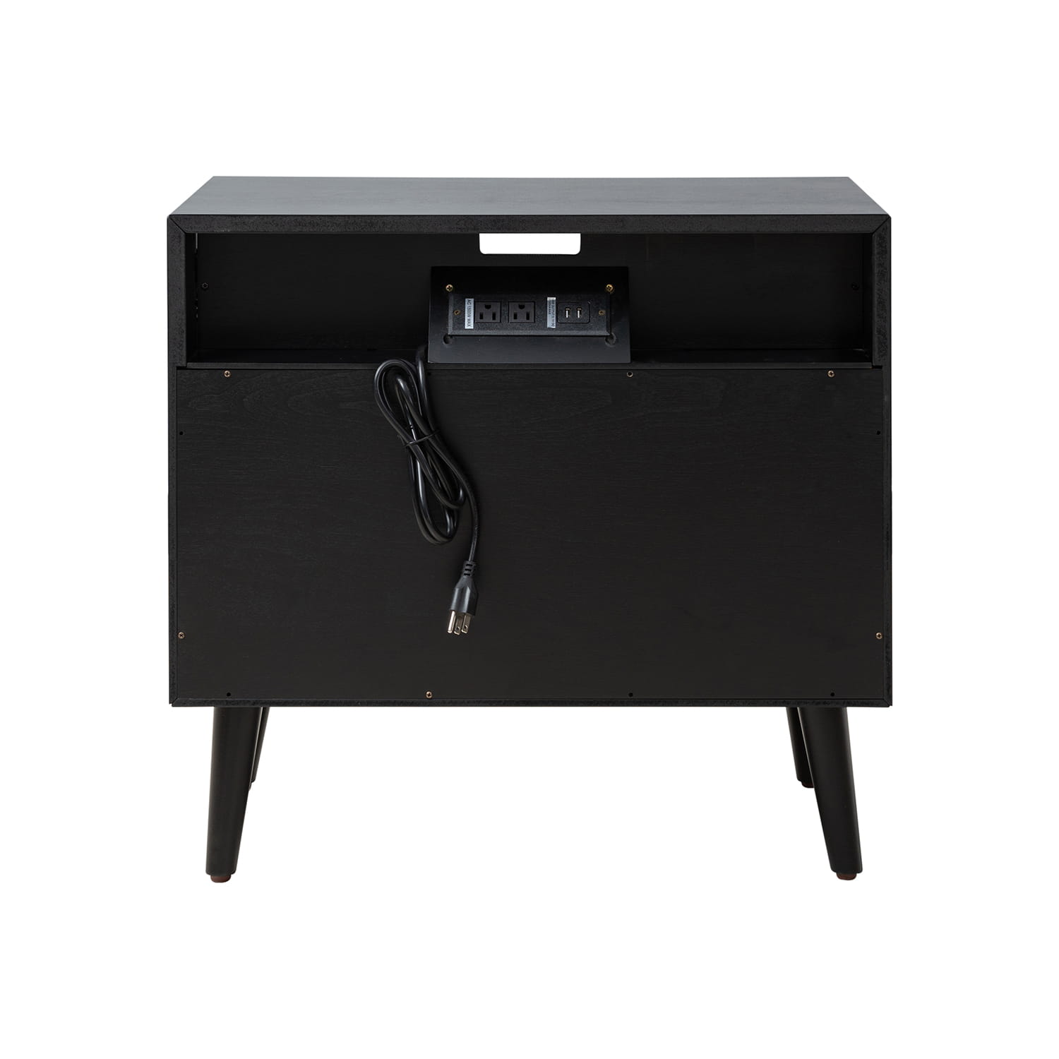 Lilian 2 - Drawer Mid Century Nightstand with Built-in Outlets(Optional Types)