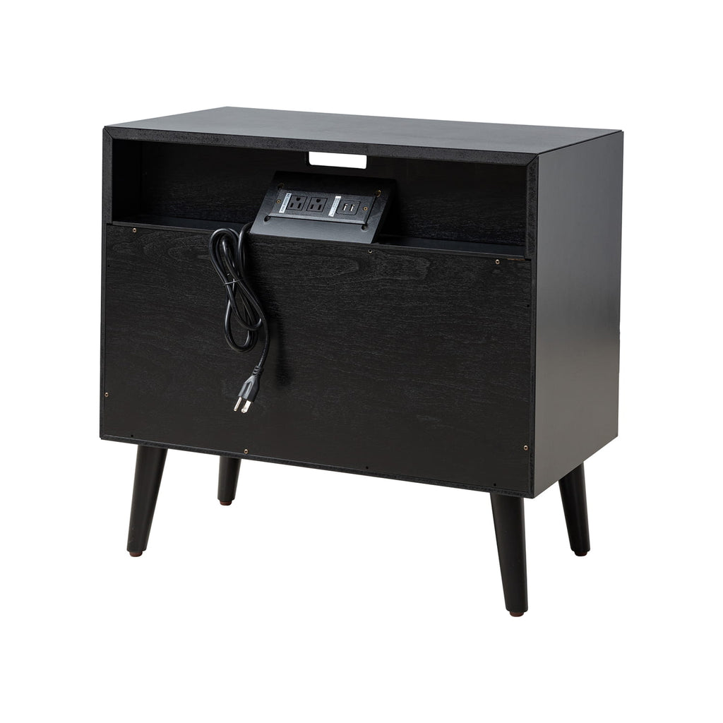 Lilian 2 - Drawer Mid Century Nightstand with Built-in Outlets(Optional Types)