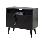 Lilian 2 - Drawer Mid Century Nightstand with Built-in Outlets(Optional Types)