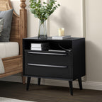 Lilian 2 - Drawer Mid Century Nightstand with Built-in Outlets(Optional Types)