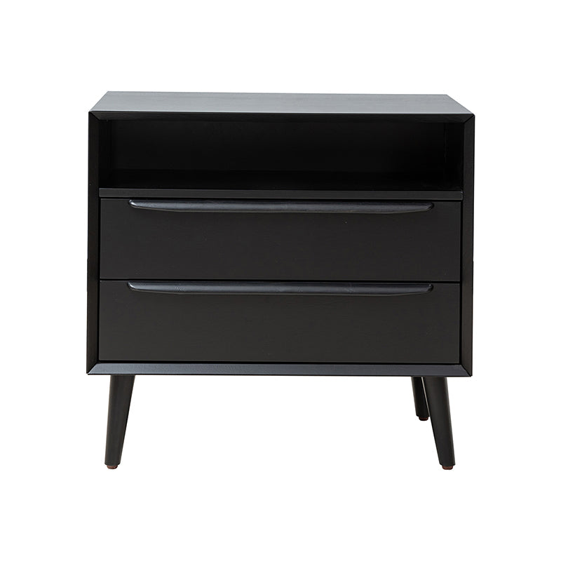 Lilian 2 - Drawer Mid Century Nightstand with Built-in Outlets(Optional Types)