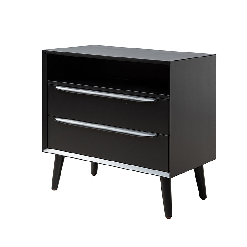Lilian 2 - Drawer Mid Century Nightstand with Built-in Outlets(Optional Types)