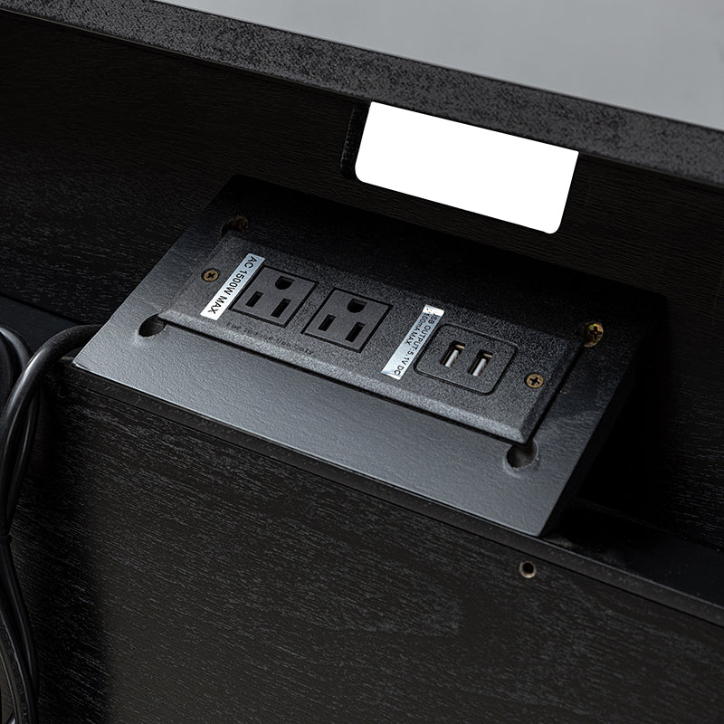 Lilian 2 - Drawer Mid Century Nightstand with Built-in Outlets(Optional Types)