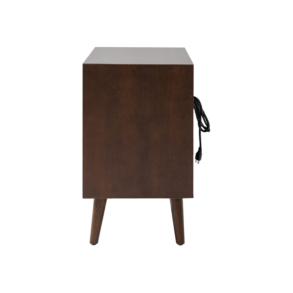 Lilian 2 - Drawer Mid Century Nightstand with Built-in Outlets(Optional Types)