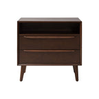 Lilian 2 - Drawer Mid Century Nightstand with Built-in Outlets(Optional Types)