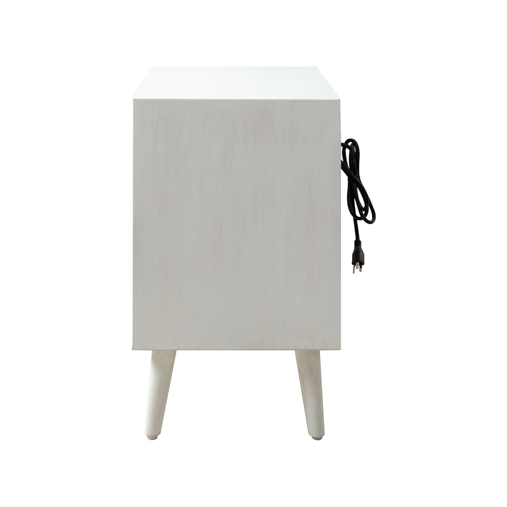 Lilian 2 - Drawer Mid Century Nightstand with Built-in Outlets(Optional Types)