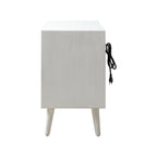 Lilian 2 - Drawer Mid Century Nightstand with Built-in Outlets(Optional Types)