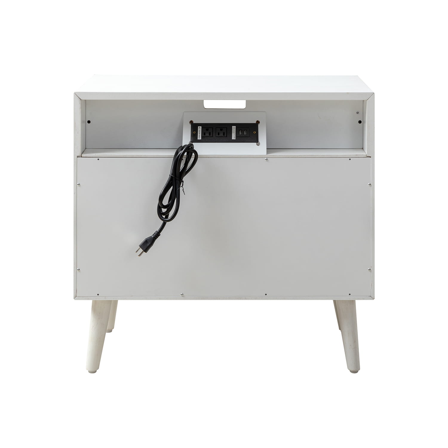 Lilian 2 - Drawer Mid Century Nightstand with Built-in Outlets(Optional Types)