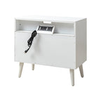 Lilian 2 - Drawer Mid Century Nightstand with Built-in Outlets(Optional Types)