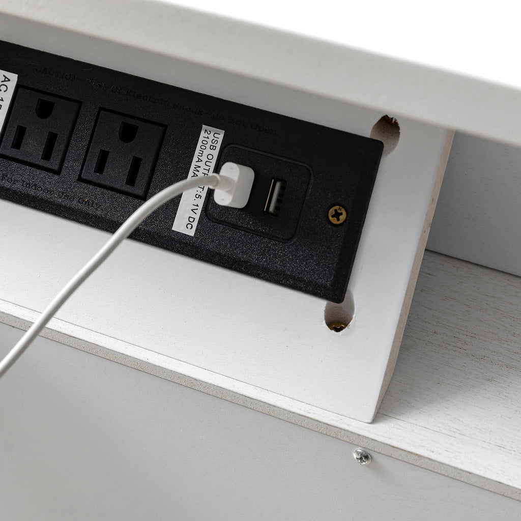 Lilian 2 - Drawer Mid Century Nightstand with Built-in Outlets(Optional Types)