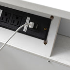 Lilian 2 - Drawer Mid Century Nightstand with Built-in Outlets(Optional Types)