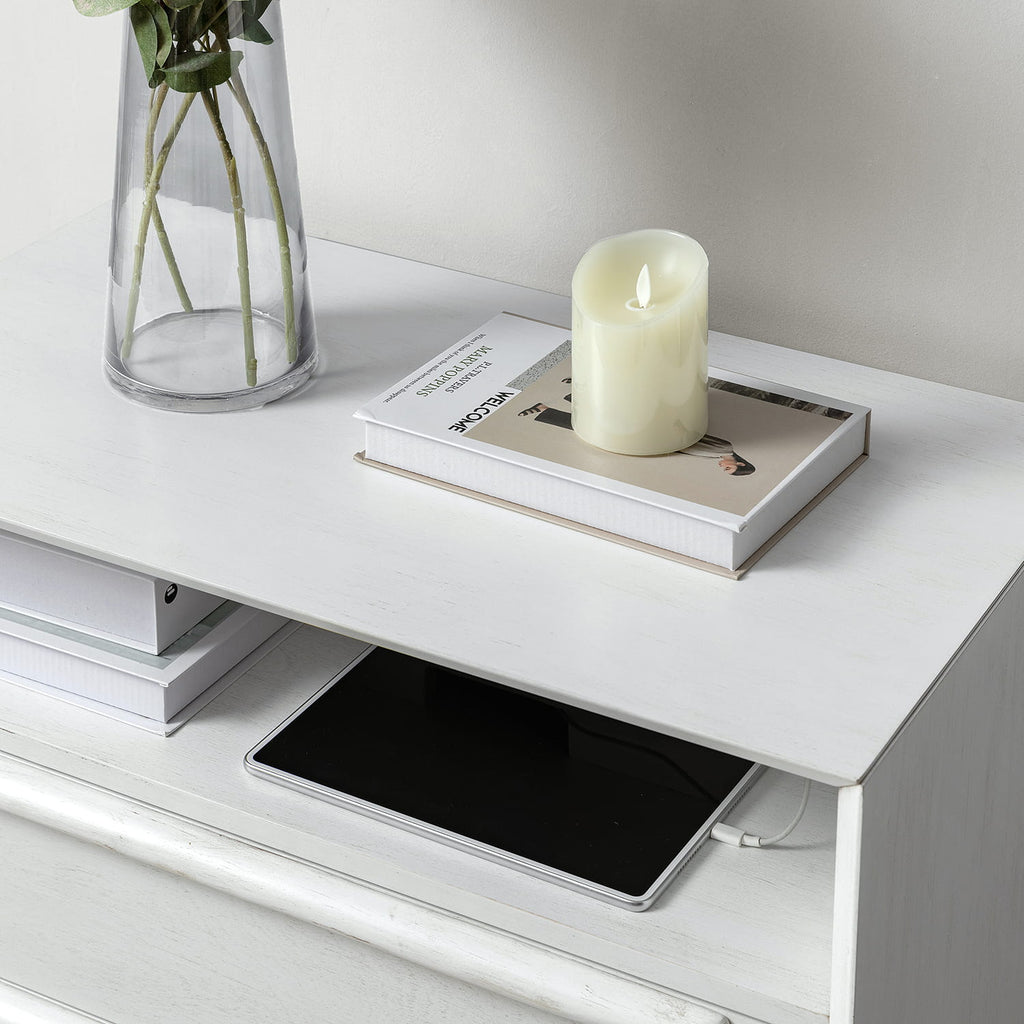 Lilian 2 - Drawer Mid Century Nightstand with Built-in Outlets(Optional Types)