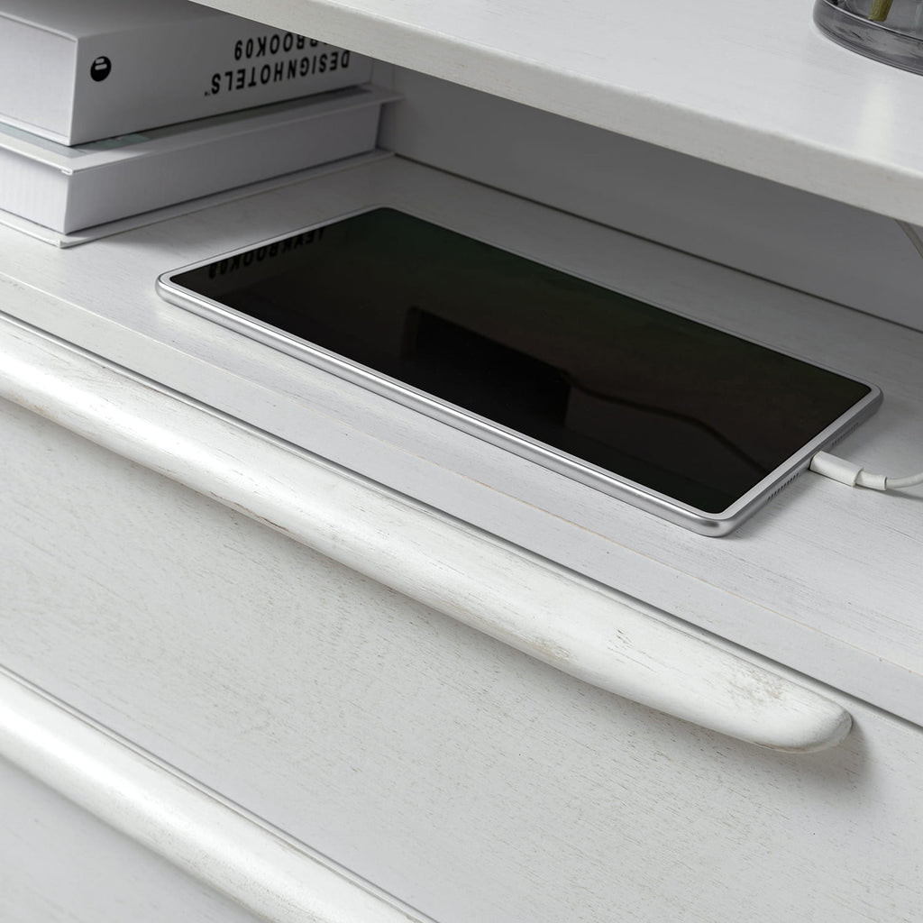 Lilian 2 - Drawer Mid Century Nightstand with Built-in Outlets(Optional Types)