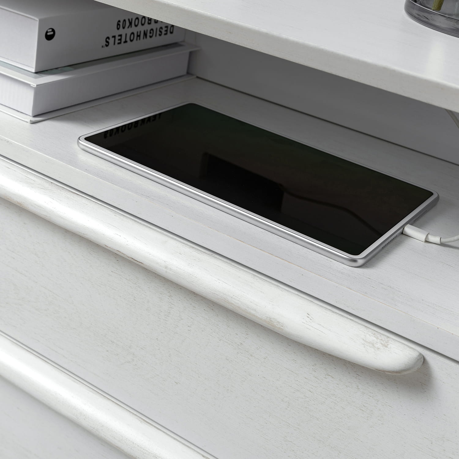 Lilian 2 - Drawer Mid Century Nightstand with Built-in Outlets(Optional Types)