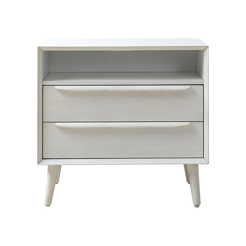 Lilian 2 - Drawer Mid Century Nightstand with Built-in Outlets(Optional Types)
