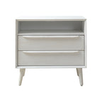 Lilian 2 - Drawer Mid Century Nightstand with Built-in Outlets(Optional Types)