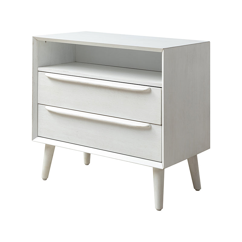 Lilian 2 - Drawer Mid Century Nightstand with Built-in Outlets(Optional Types)