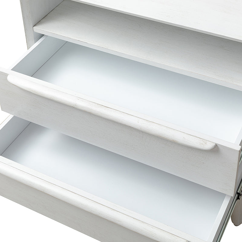 Lilian 2 - Drawer Mid Century Nightstand with Built-in Outlets(Optional Types)