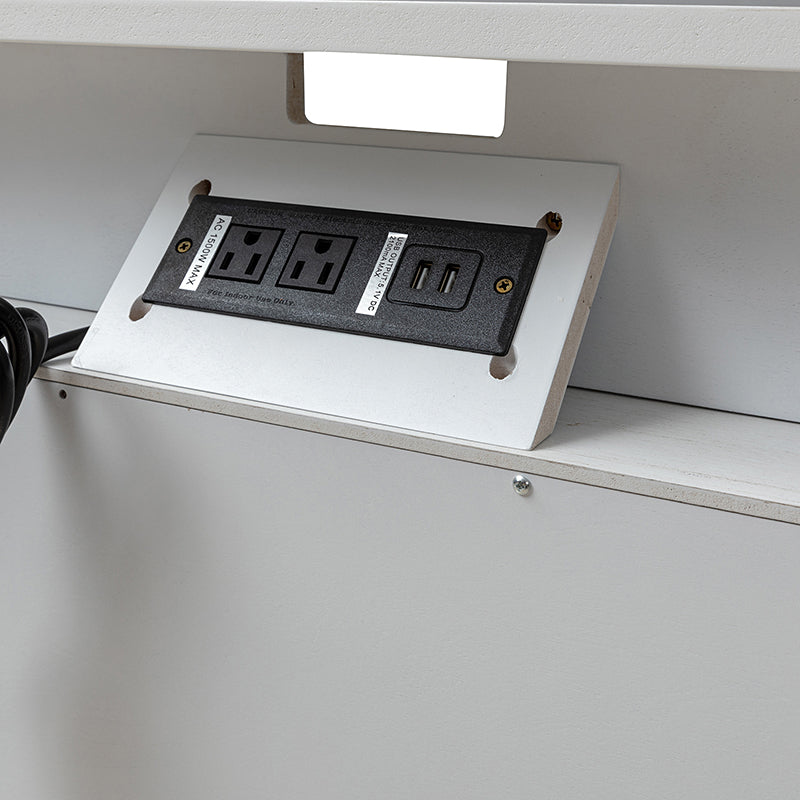 Lilian 2 - Drawer Mid Century Nightstand with Built-in Outlets(Optional Types)