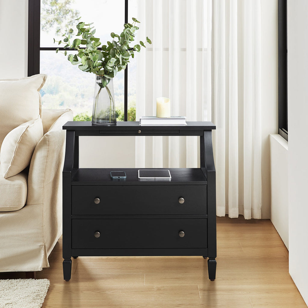 Grace 2 - Drawer Nightstand Chest with Built-in Outlets